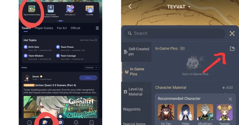 Hướng dẫn truy cập và đồng bộ tài khoản game với bản đồ tương tác